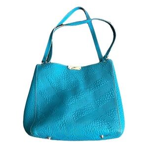 Burberry Signature Grain Check Turquoise Canterbury Tote NWOT